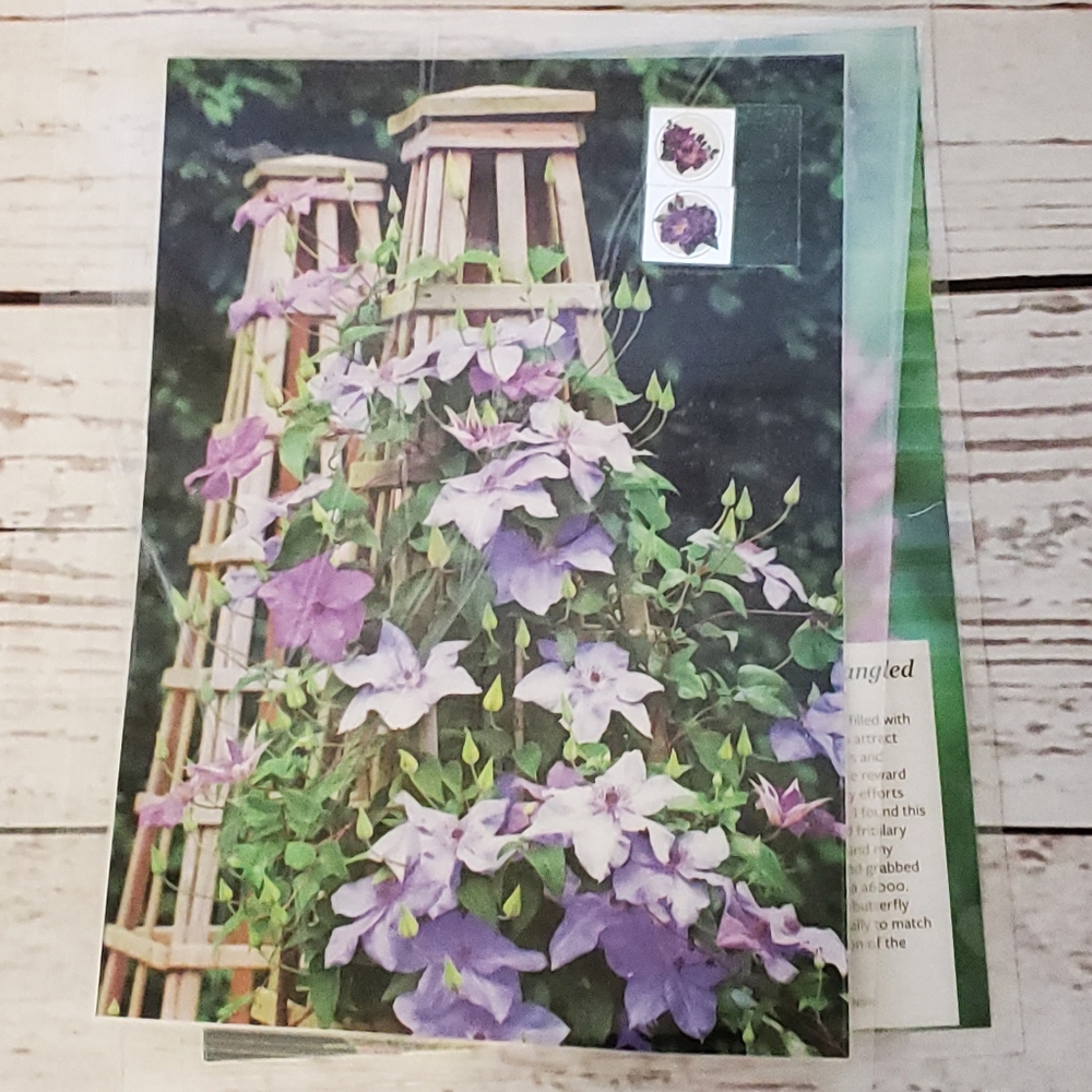 Handmade Cover For A Classic Sized Disc Bound Planner purple clematis, butterfly